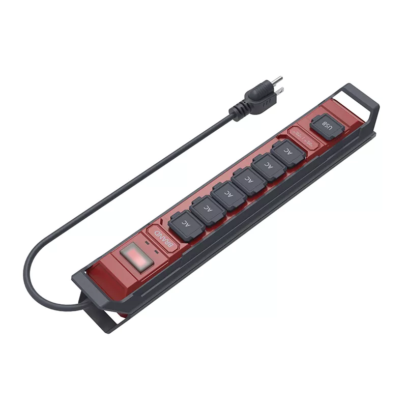 6 pistorasiaa Vedenpitävä Power Strip